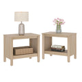 Set of 2 Square 2-Tier Nightstand with Storage I92330