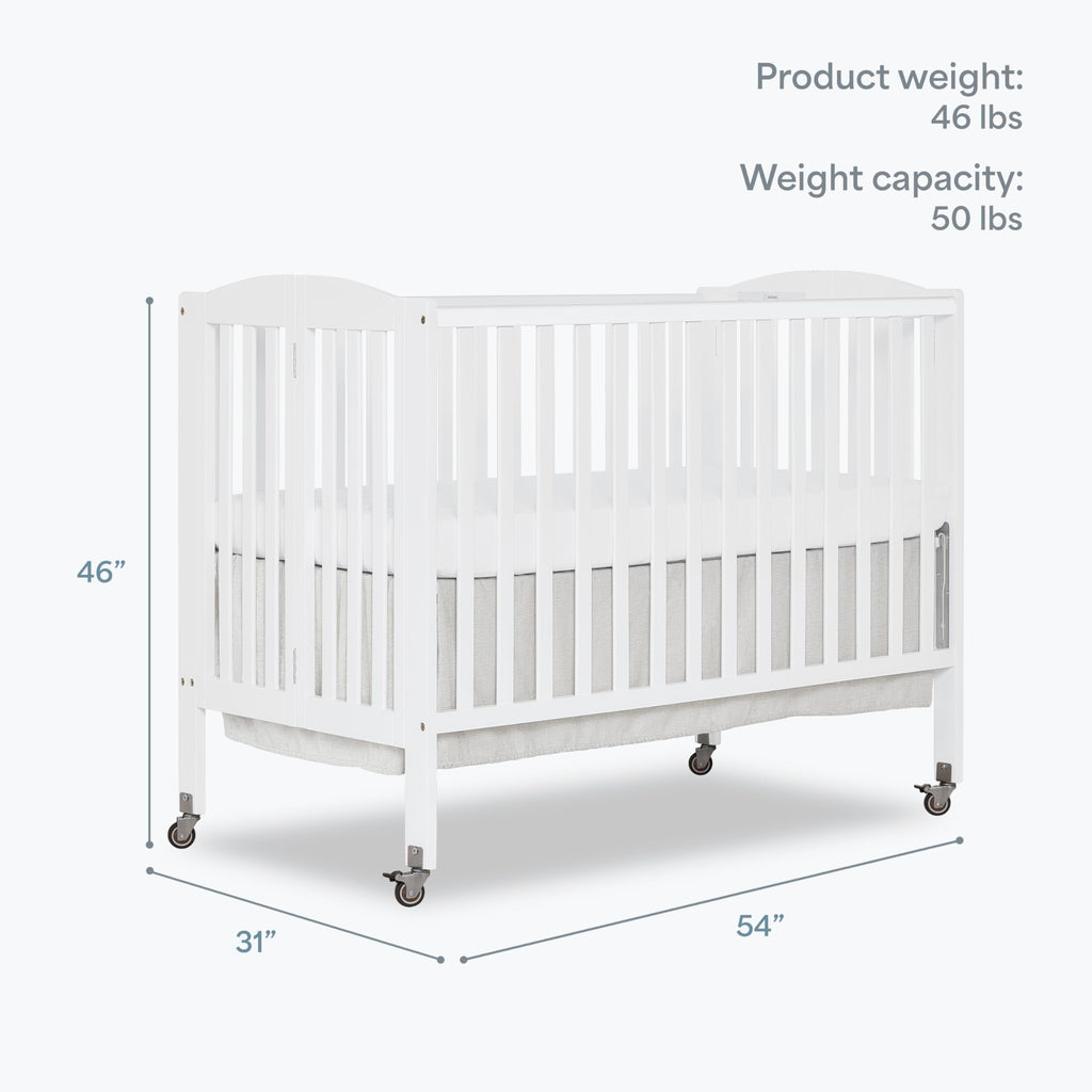Full Size 2-in-1 Folding Baby Crib White C8920