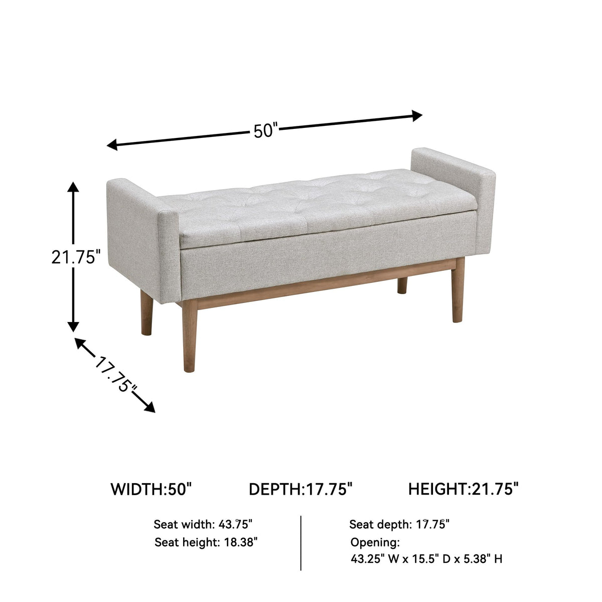 Upholstered Storage Bench Q554