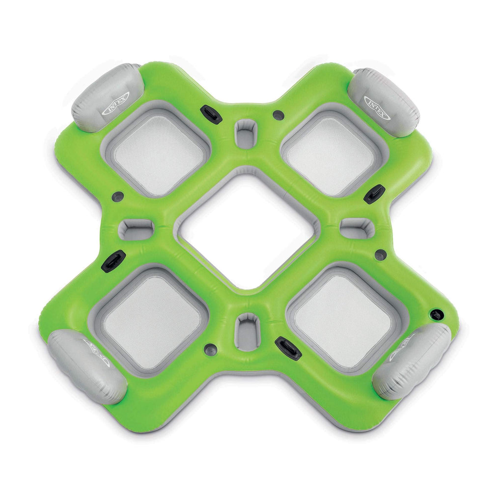 Inflatable 4 Seat PVC Pool Raft Green Q544776