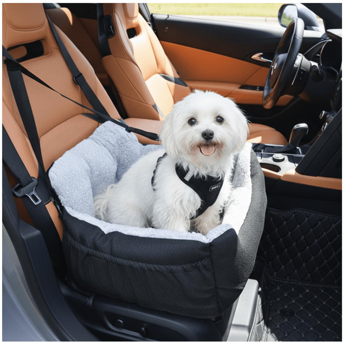Washable Dog Car Seat with Storage Pockets T906047