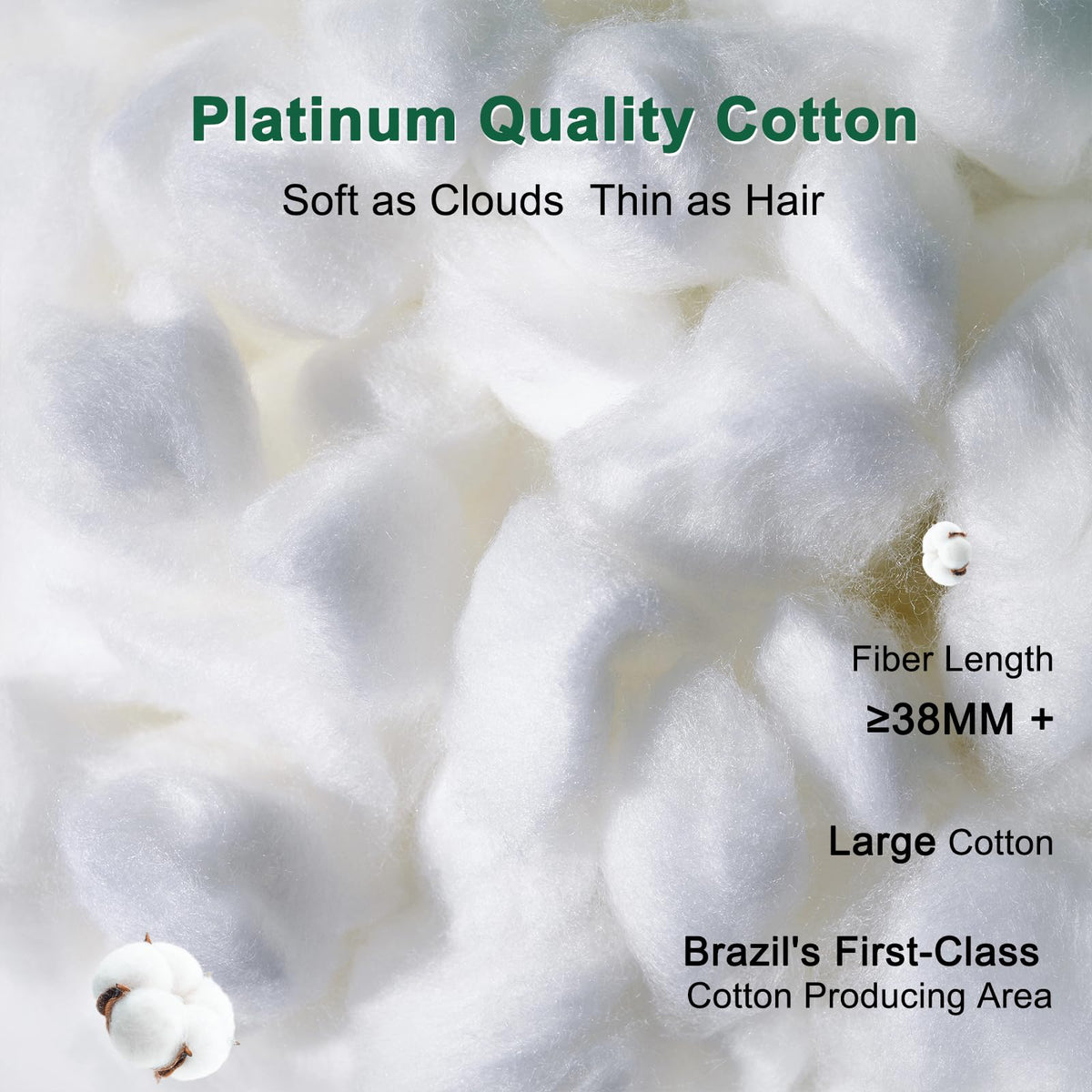 Fluffy Support Bed Pillow Queen Size Set of 2 White Z484197