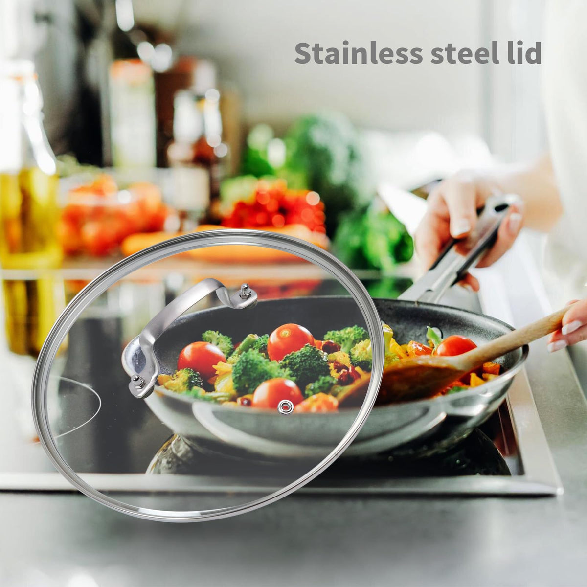 10" Tempered Glass Pan Lid with Steam Vent H378
