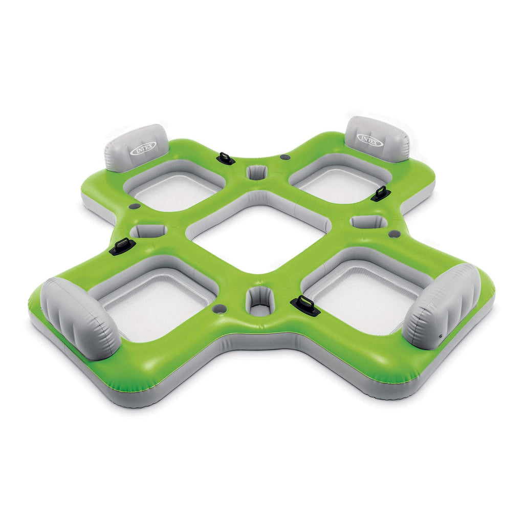 Inflatable 4 Seat PVC Pool Raft Green Q544776