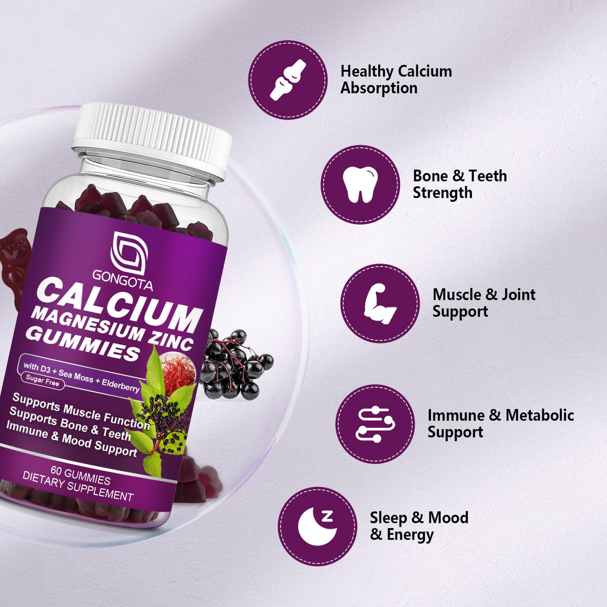 Calcium Magnesium Zinc with Vitamin D3 60 Count M81389