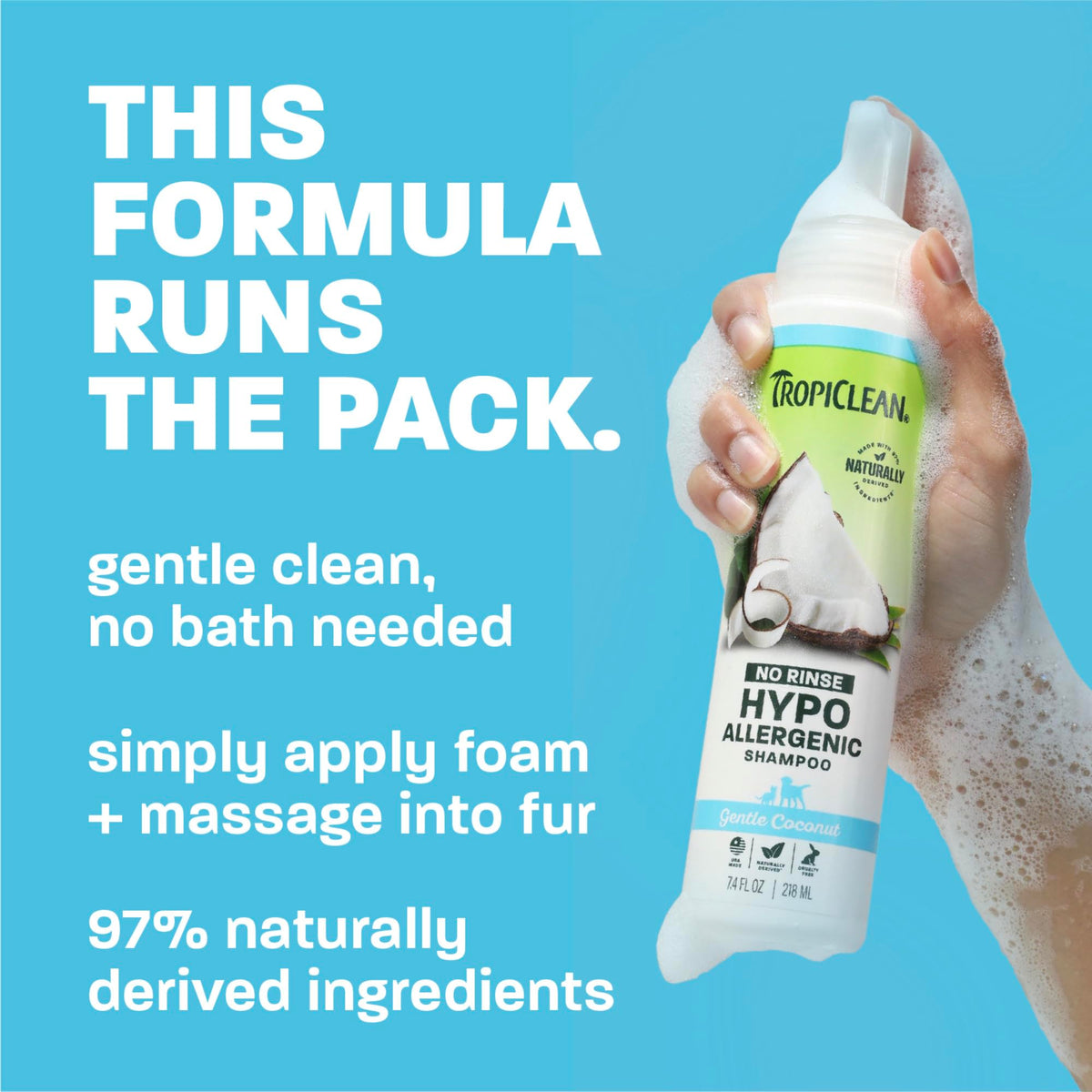 Hypoallergenic Waterless Dog Shampoo 7.4oz Q40901