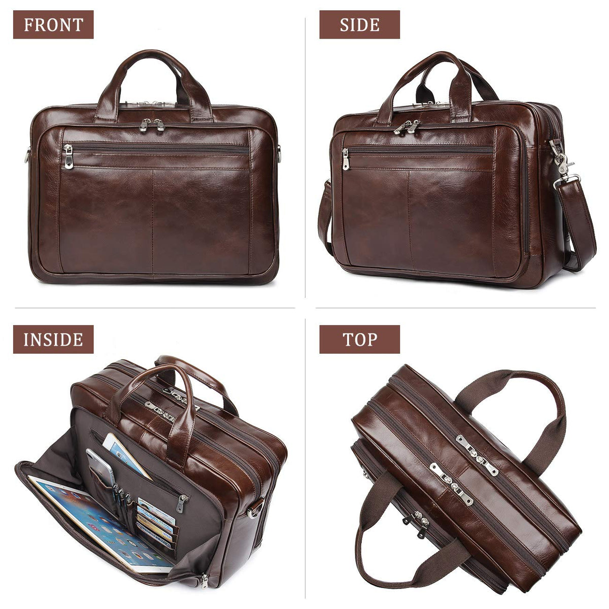 Leather 16'' Laptop Messenger Bag R8762