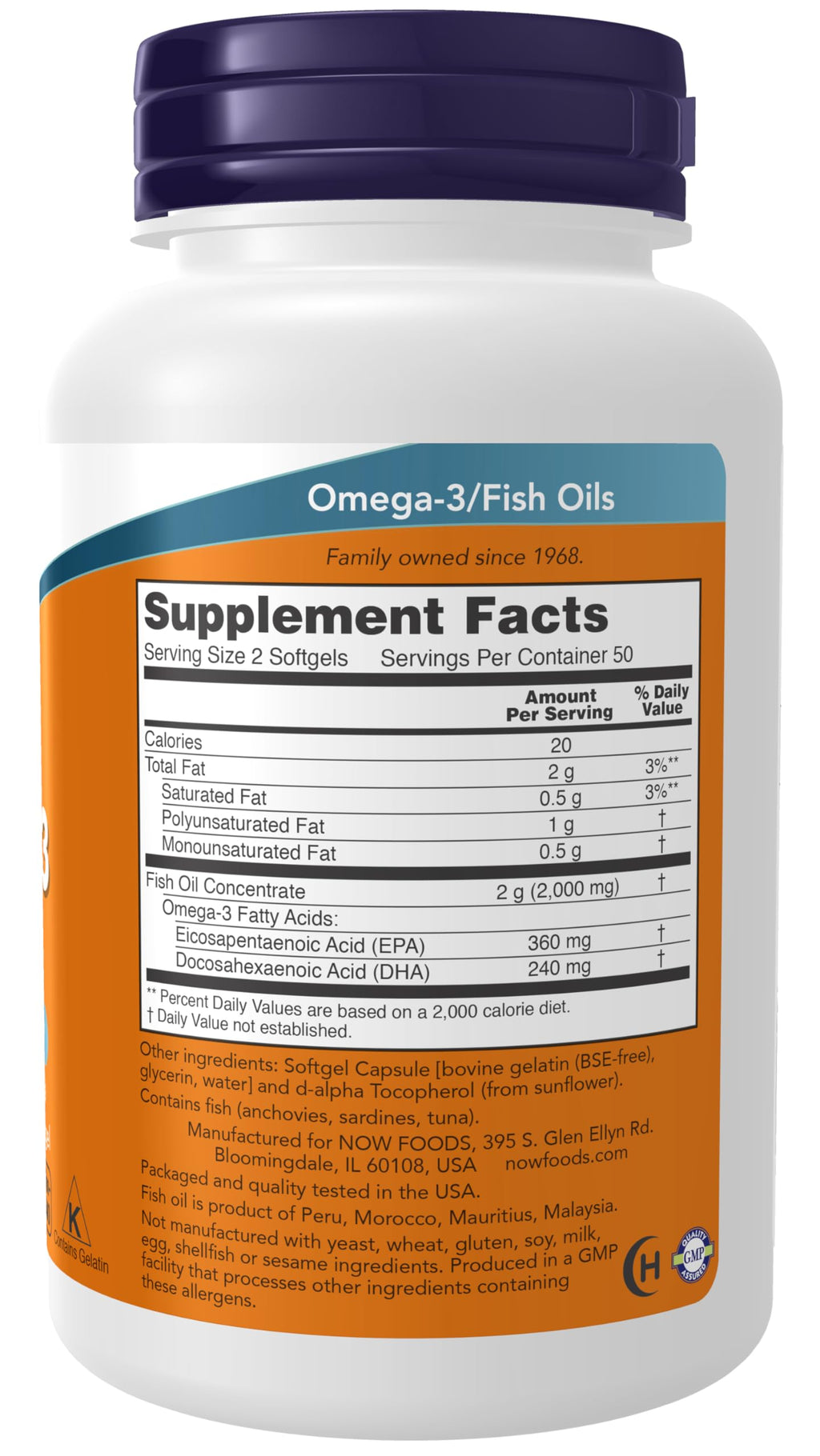 Omega-3 180 EPA / 120 DHA 100 Softgels Pack of 2 H697