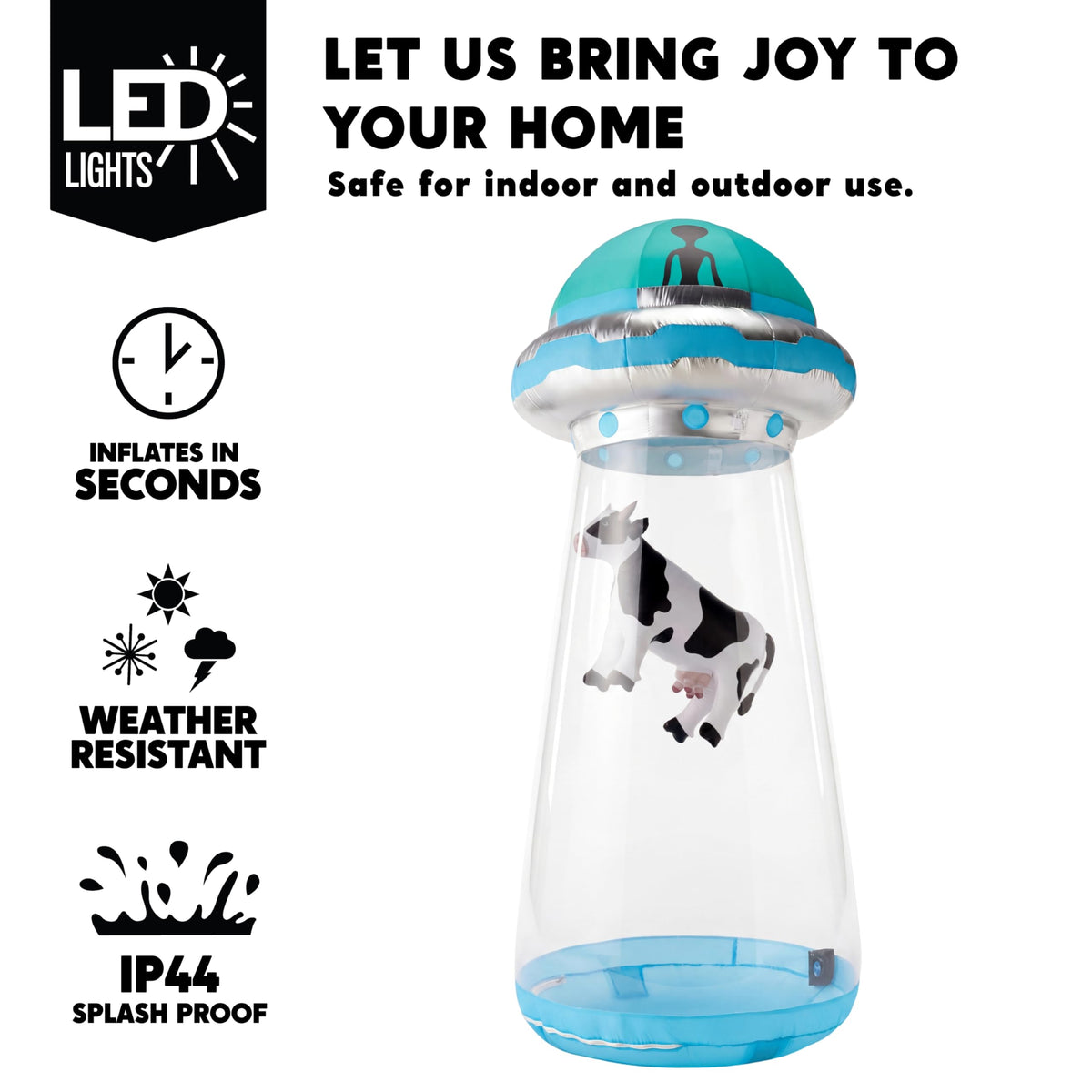 9 FT Tall Inflatable UFO Outdoor Decoration with LEDs O7856