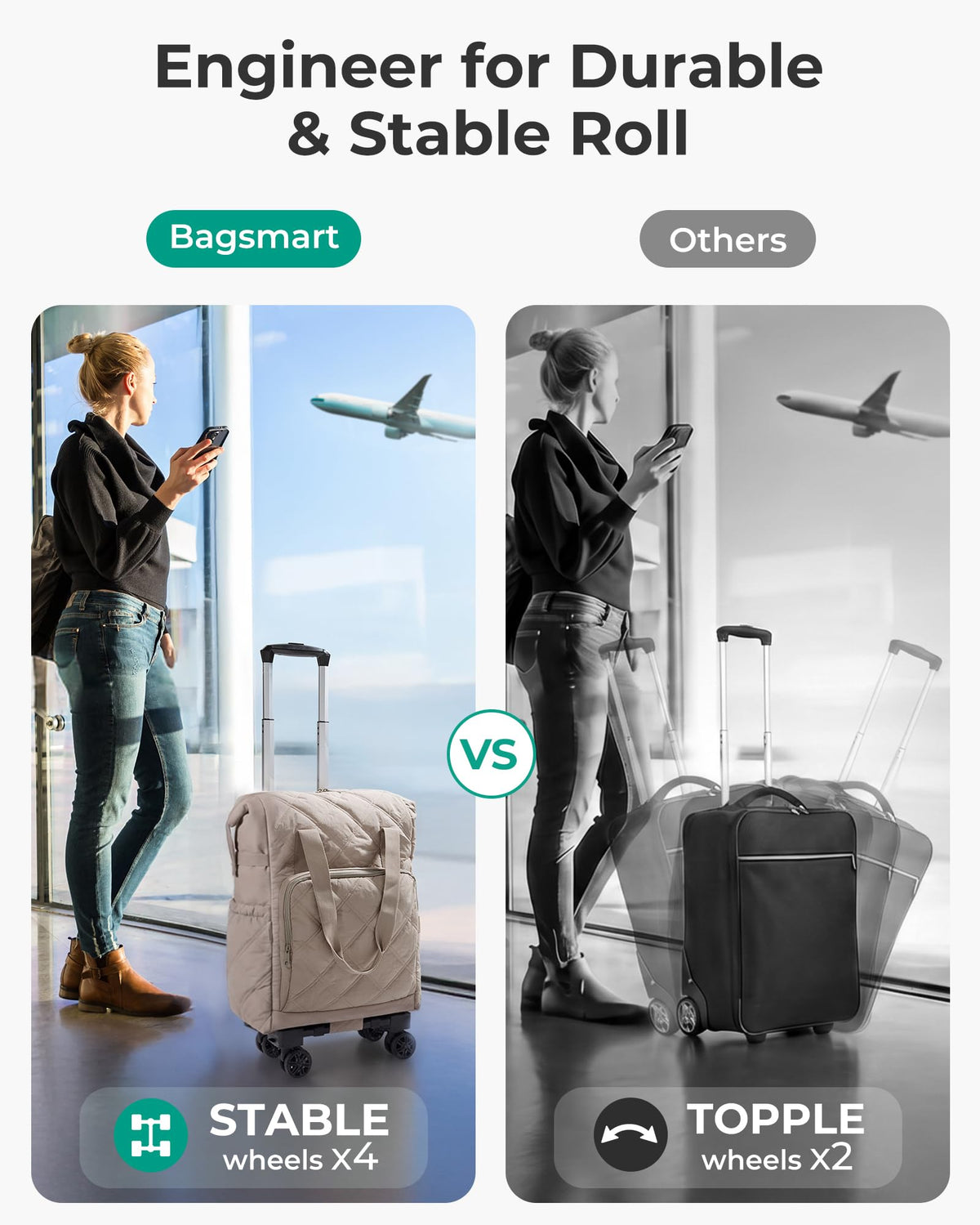 35L Rolling Duffle Bag with Wheels G5581
