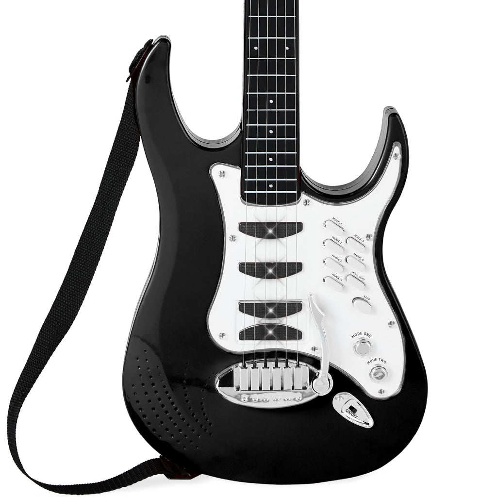 Kids Electric Guitar Set with Microphone & Amp Black T24231