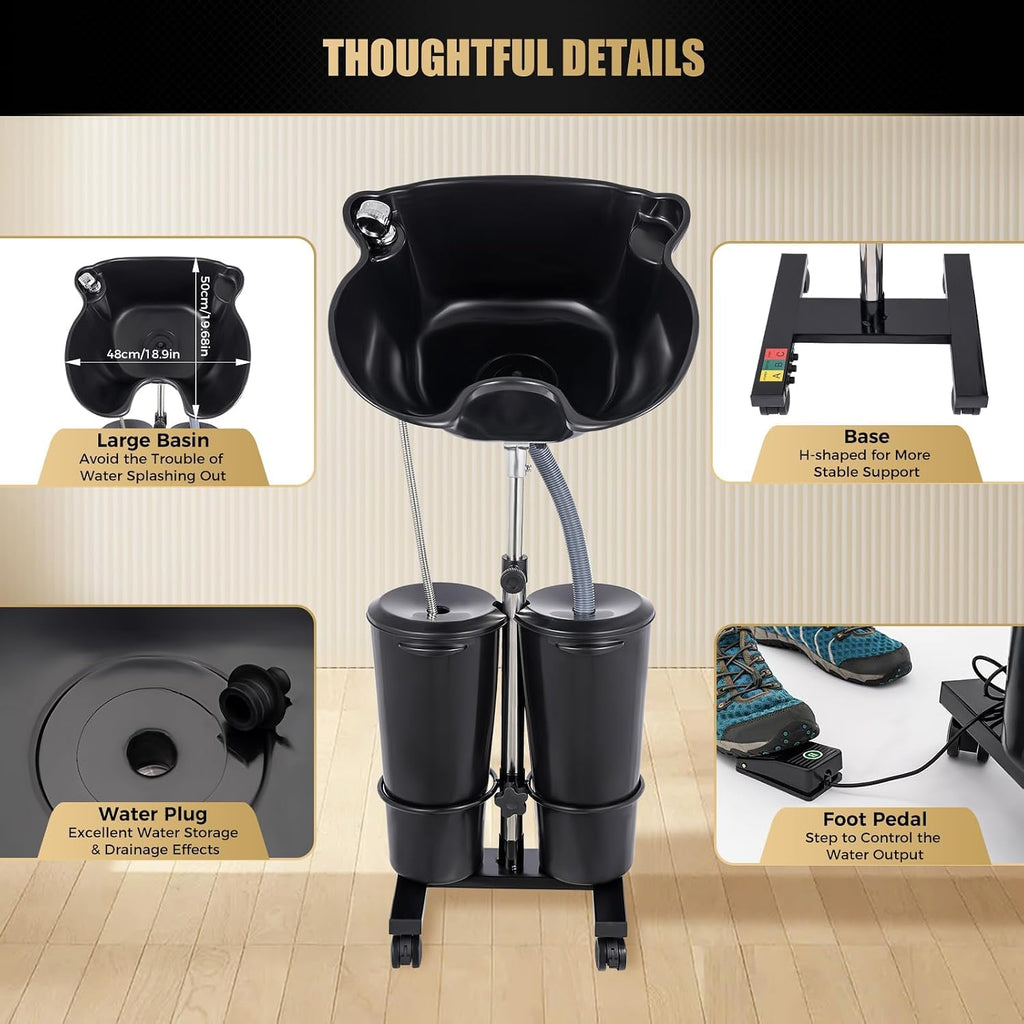 Portable Salon Shampoo Bowl with Electric Pump Y30523