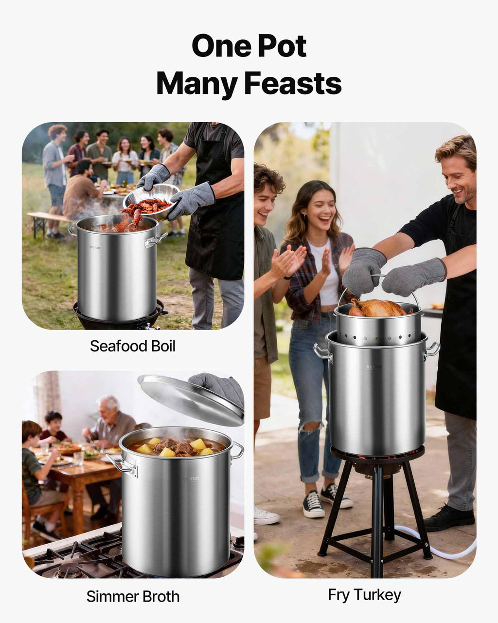 42 Quart Stainless Steel Stockpot with Strainer and Lid Q225372
