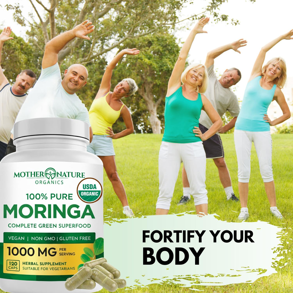 Organic Moringa Leaf Capsules 1000mg 120 Ct D67938