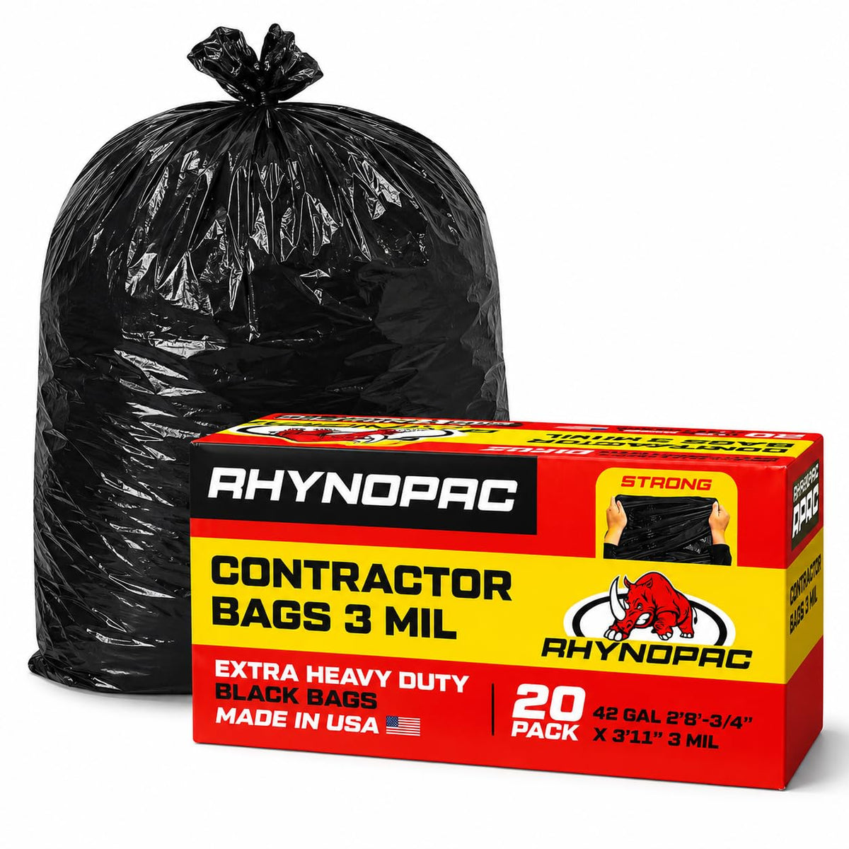 42 Gallon 3 Mil Contractor Trash Bag C6825