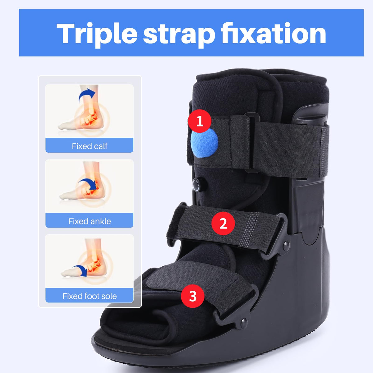 Black Medium Inflatable Walking Boot E969