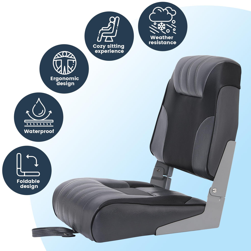 2 Pack Low Back Folding Boat Seats D429