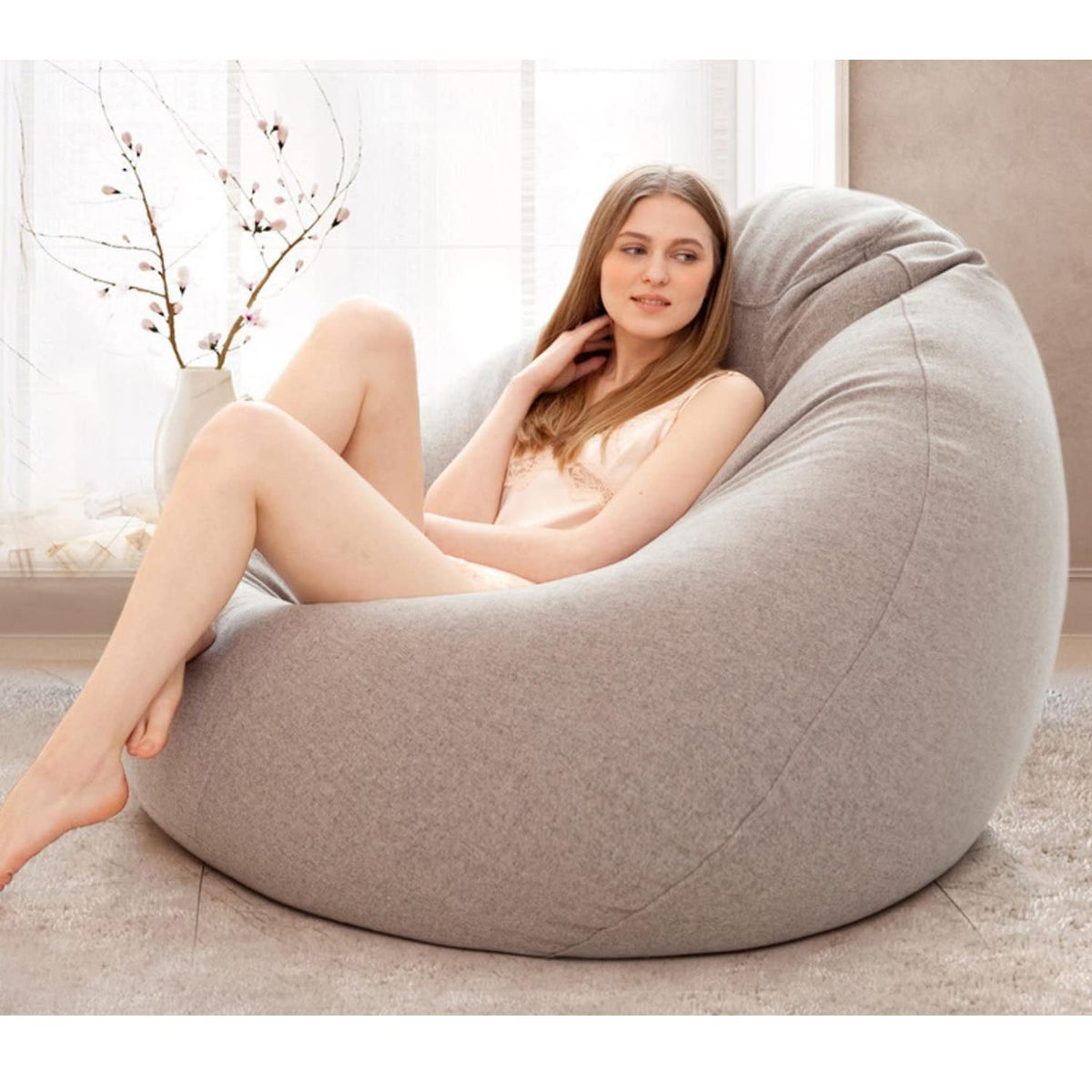 Yellow Bean Bag Chair Cover 70x80cm Y46161
