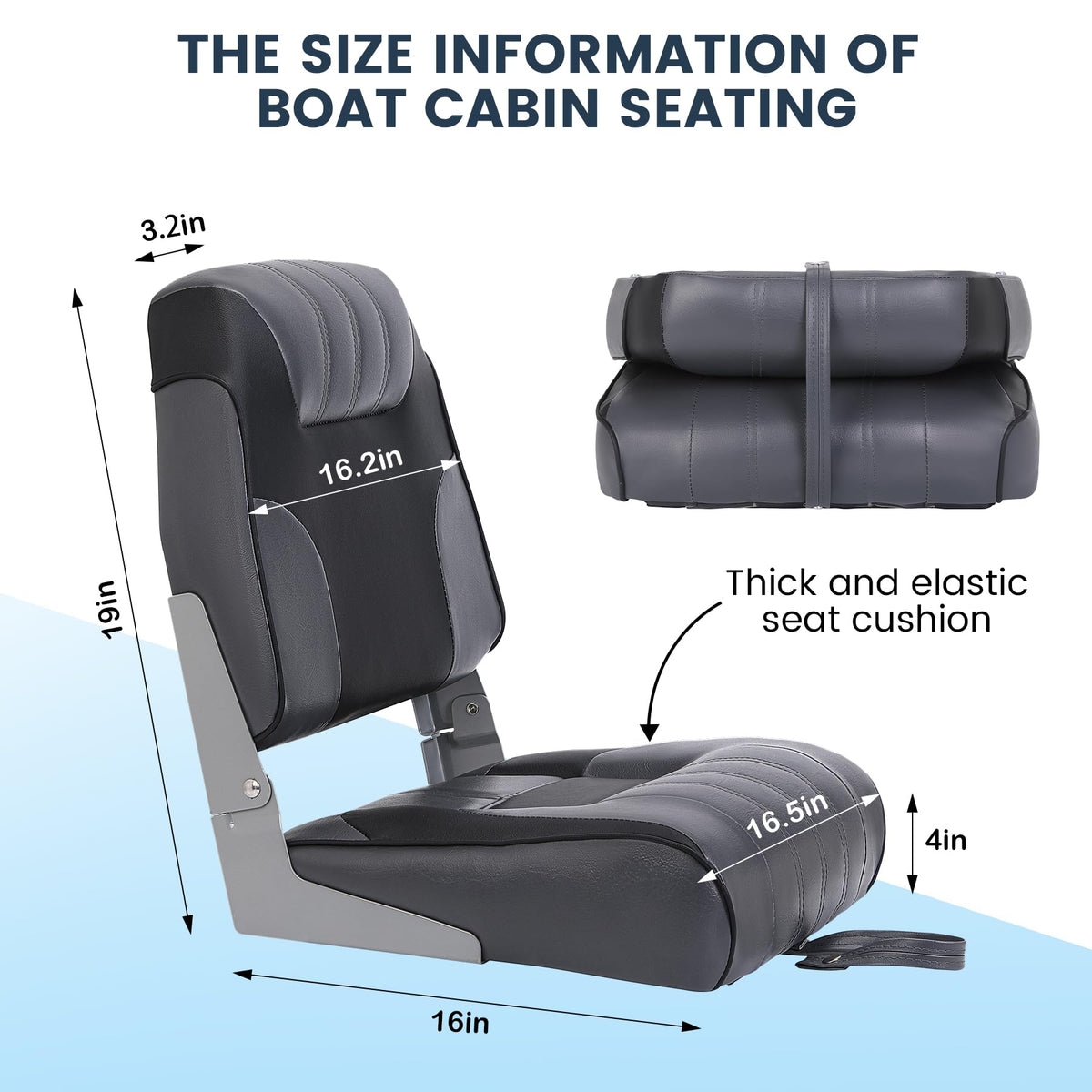 2 Pack Low Back Folding Boat Seats D429