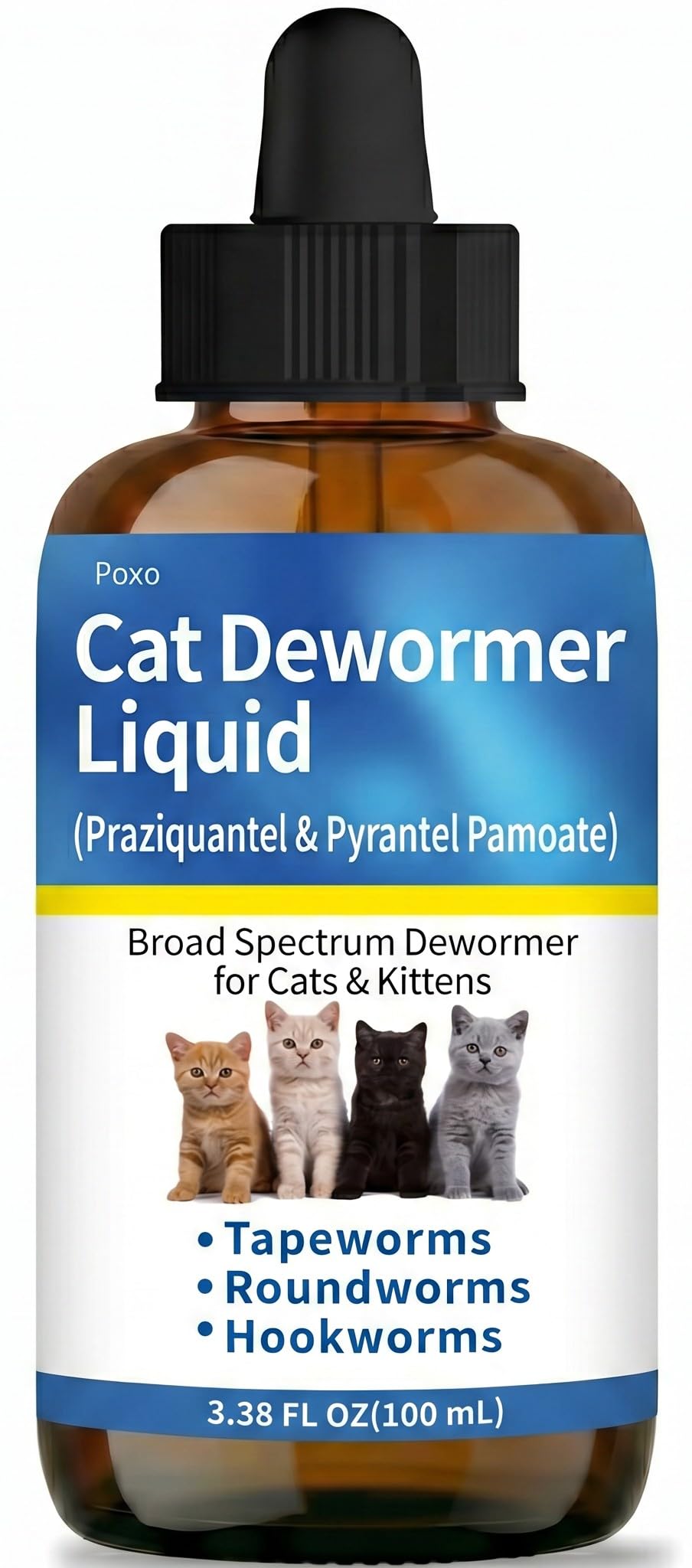 Praziquantel & Pyrantel Pamoate Dewormer Liquid for Cats and Kittens 100 mL U30843