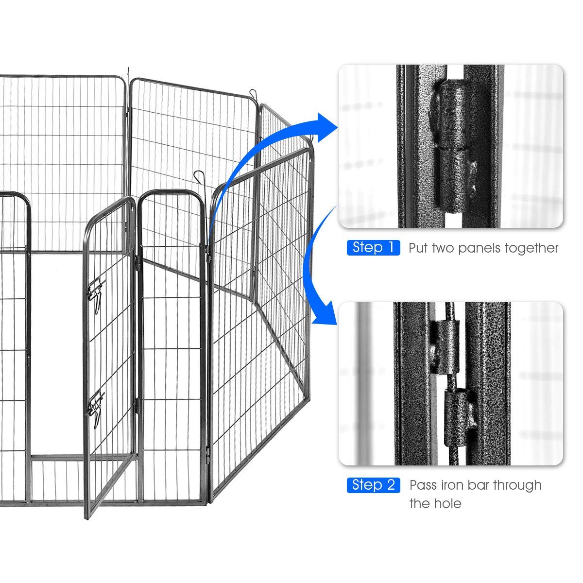 16 Panel Metal Pet Playpen with Door Q2292