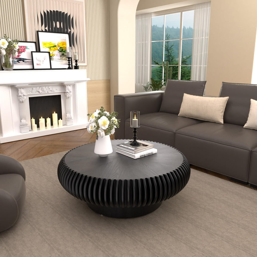 31.5" Black Drum Coffee Table O16210
