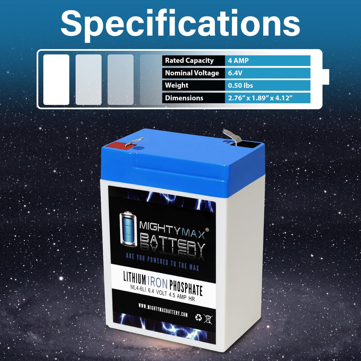 6V 4.5AH Lithium Replacement Battery I62096