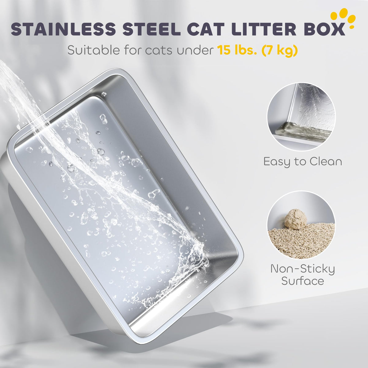 Extra Large Enclosed Stainless Steel Cat Litter Box K2388