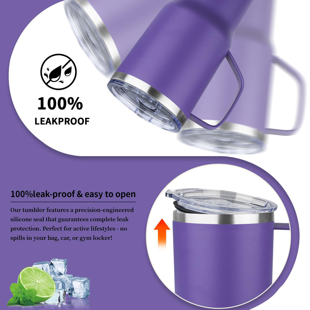 20oz Insulated Stainless Steel Tumbler with Handle and Straw I6234