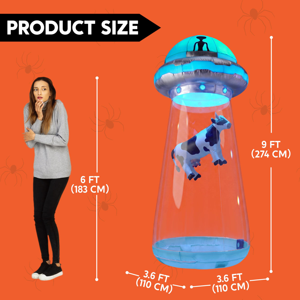 9 FT Tall Inflatable UFO Outdoor Decoration with LEDs O7856