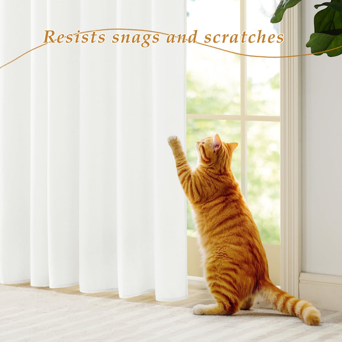 White 84 inches Long Semi Sheer Curtains O8853