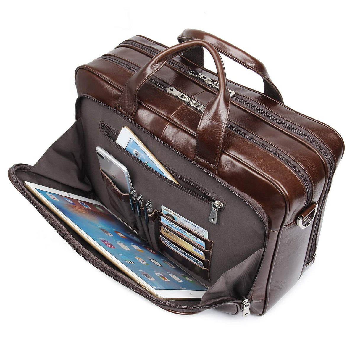 Leather 16'' Laptop Messenger Bag R8762
