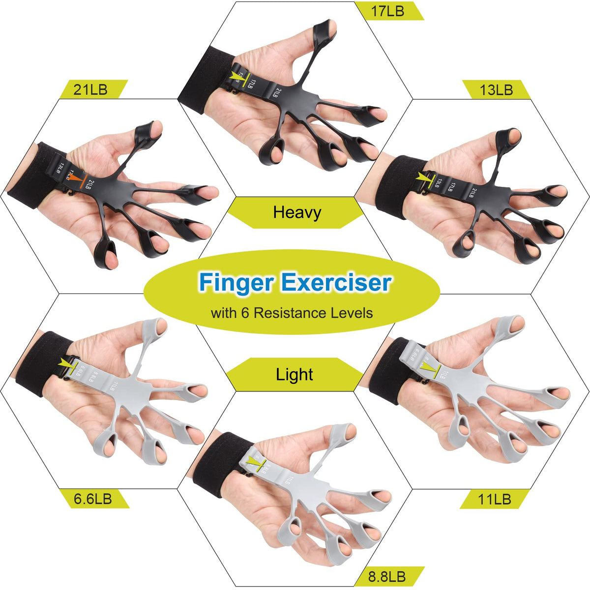 5 Pack Silicone Hand Grip Strengthener Kit K5542