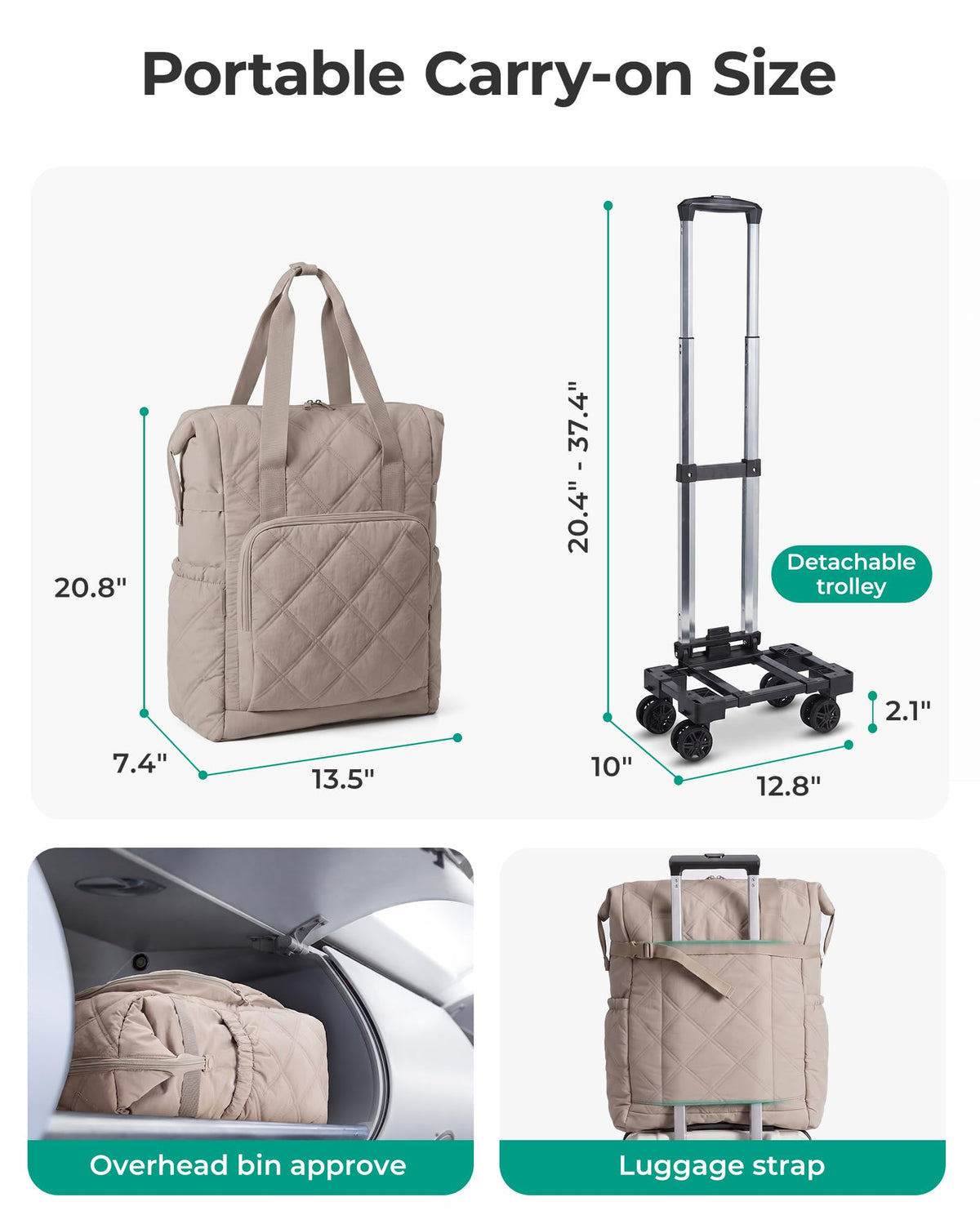35L Rolling Duffle Bag with Wheels G5581