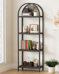 4 Tier Arched Black Bookshelf N6223