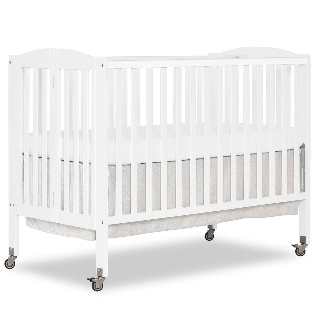 Full Size 2-in-1 Folding Baby Crib White C8920
