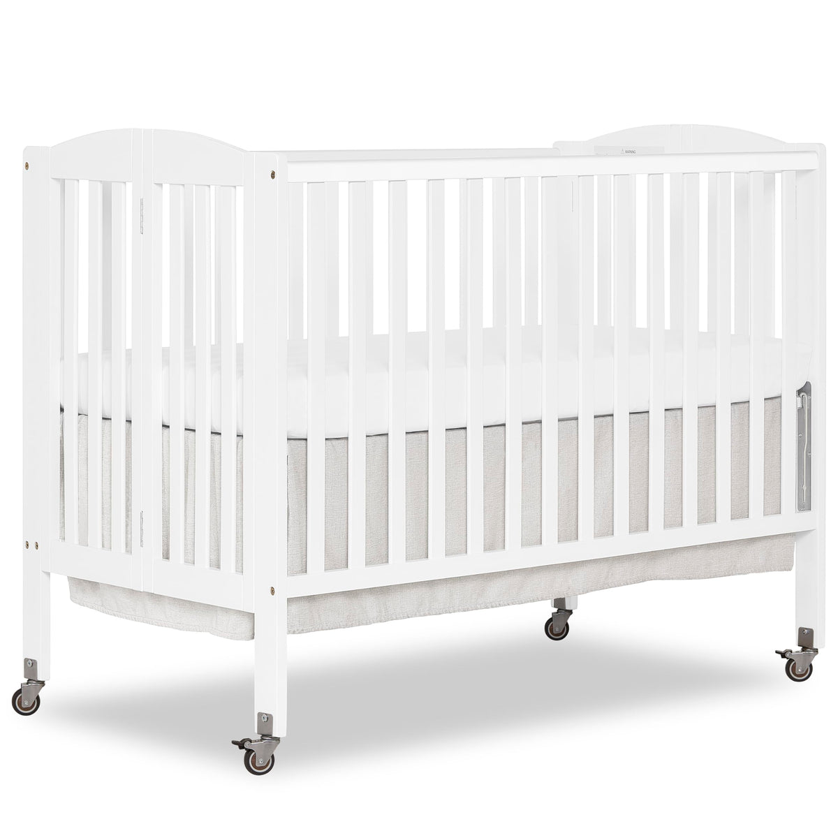 Full Size 2-in-1 Folding Baby Crib White C8920