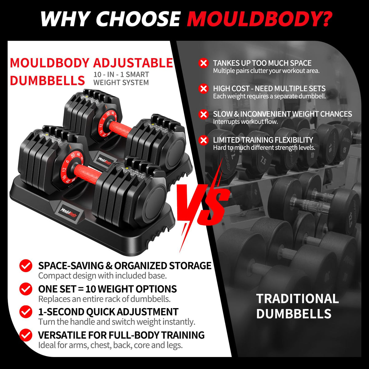 Adjustable Dumbbell Set 25 lb or 50 lb H907768