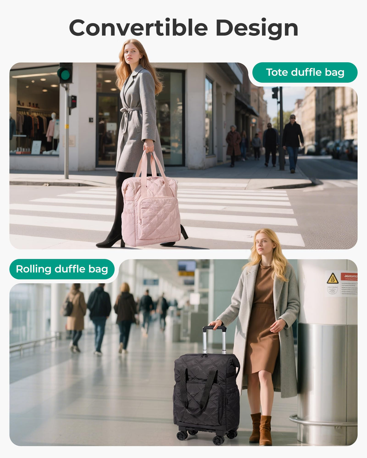 35L Rolling Duffle Bag with Wheels G5581