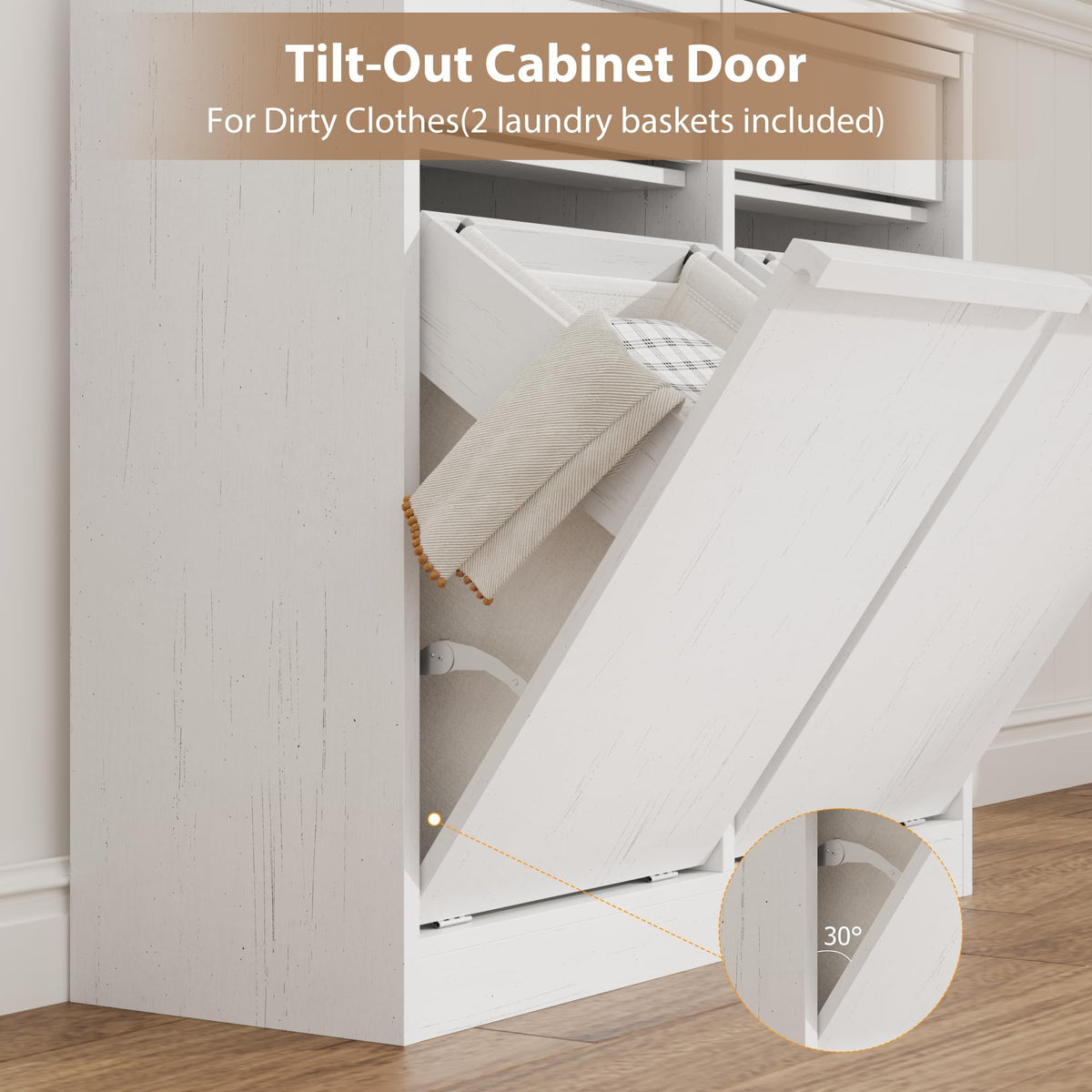 Double Tilt Out Laundry Hamper Cabinet Z6547