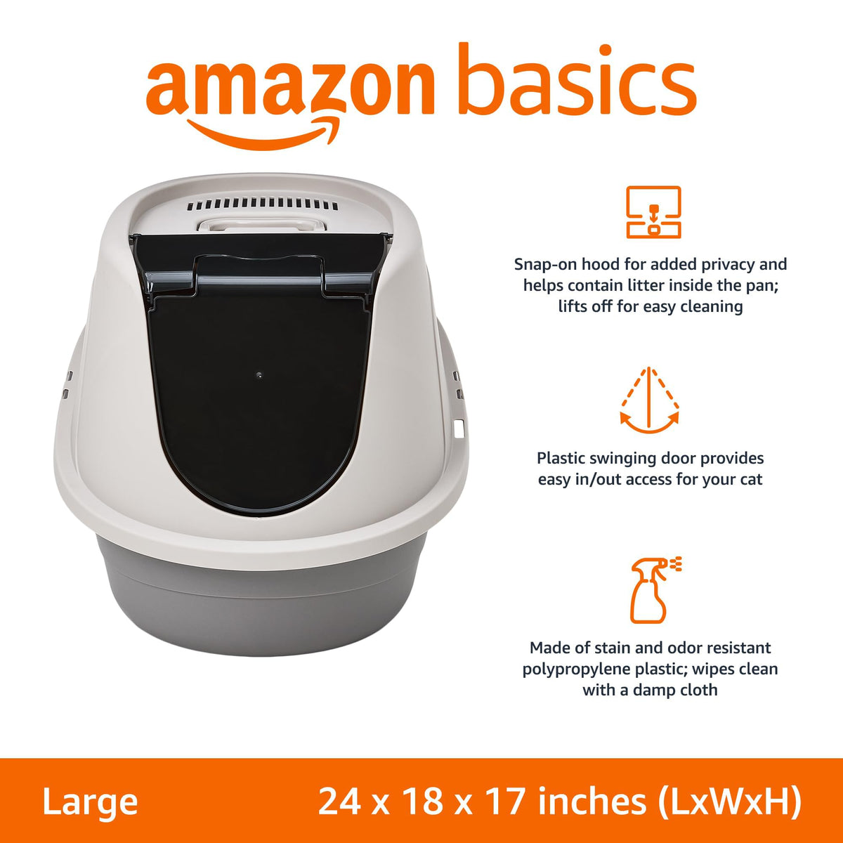 Hooded Enclosed Cat Litter Box with Swinging Door X6333
