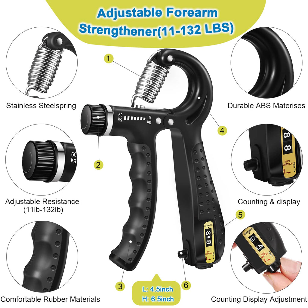 5 Pack Silicone Hand Grip Strengthener Kit K5542