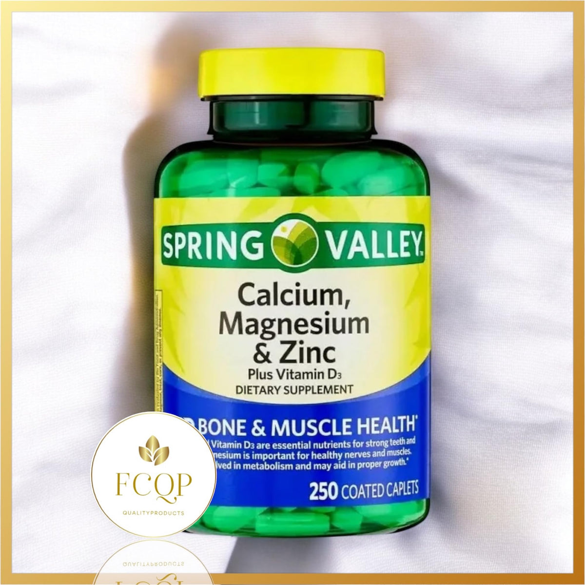 Calcium Magnesium Zinc with Vitamin D3 Supplements, 250 Coated Caplets J40500