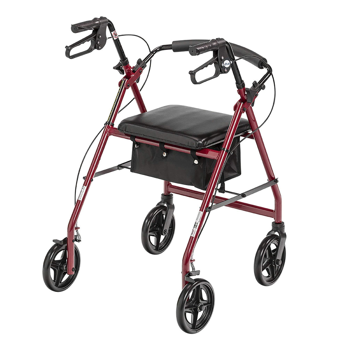 Red Aluminum Rollator with Padded Seat G705316