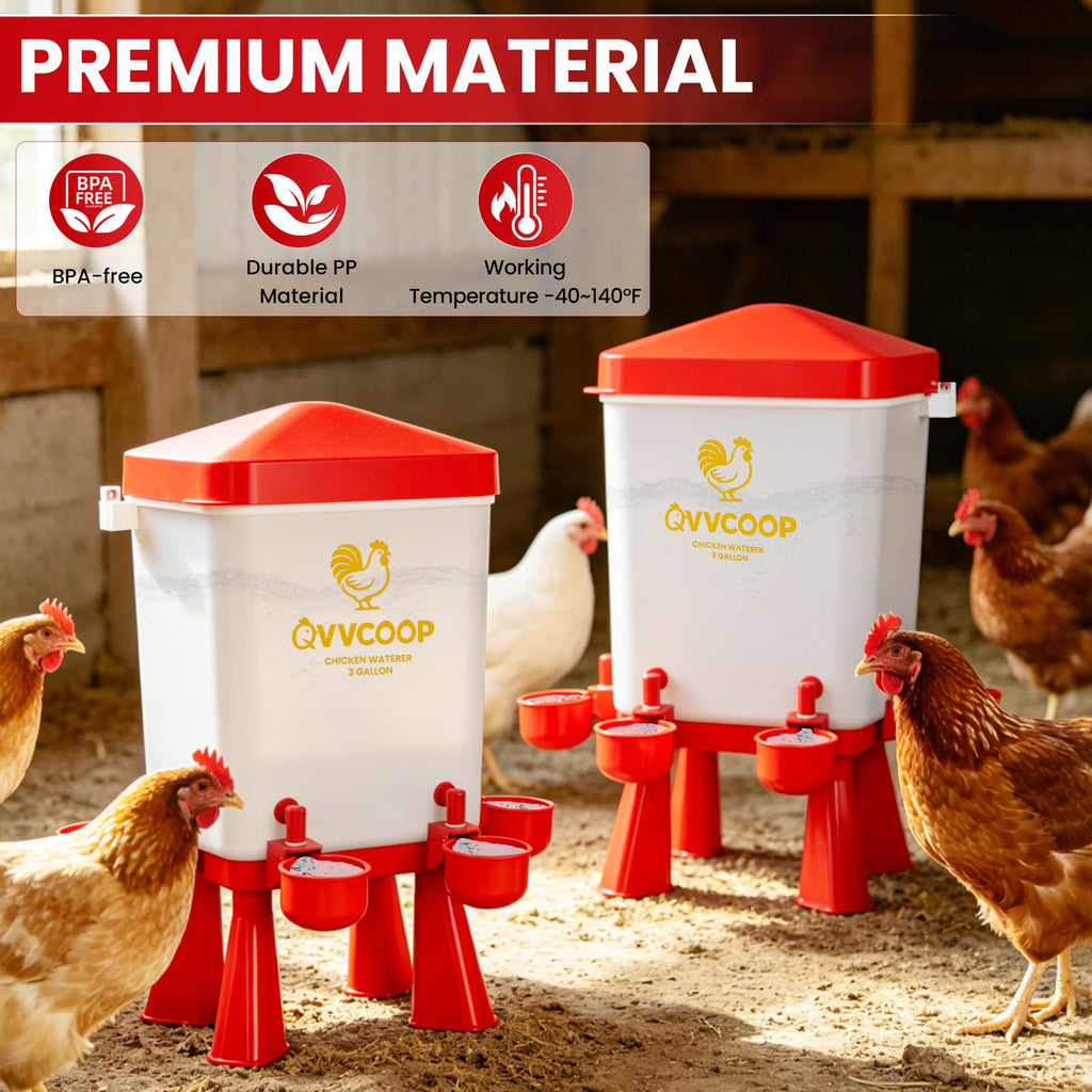 3 Gallon Automatic Chicken Waterer with 10 Cups F9480