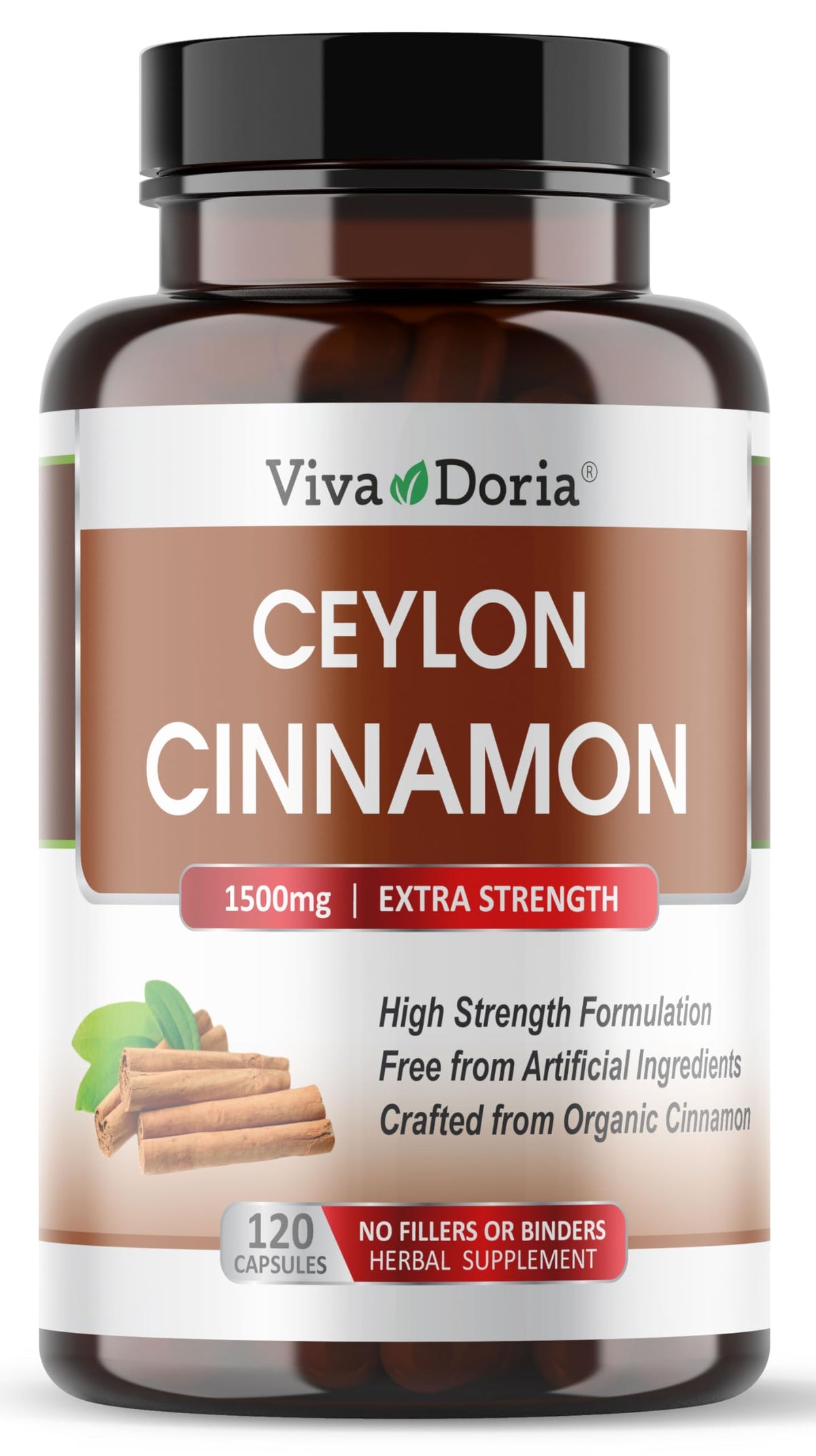 Ceylon Cinnamon 120 Veggie Capsules 1500mg Gelatin Free H100