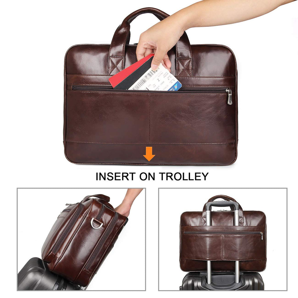 Leather 16'' Laptop Messenger Bag R8762