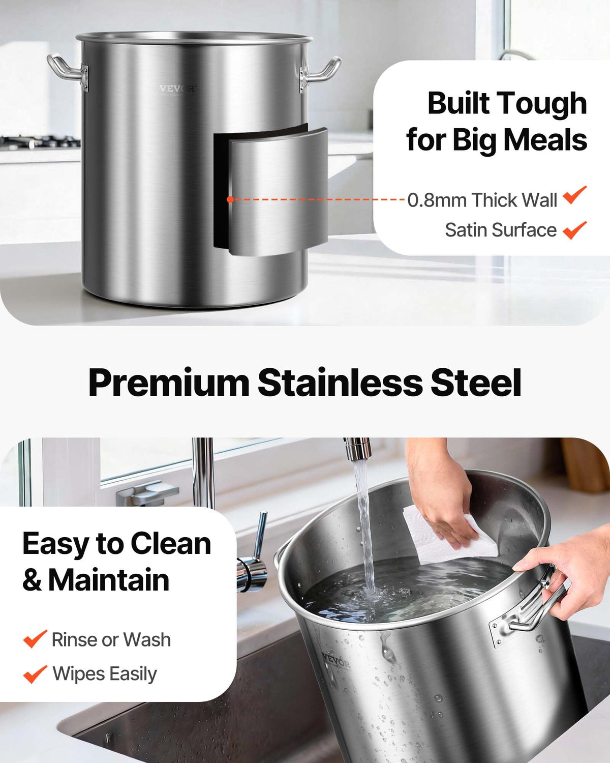 42 Quart Stainless Steel Stockpot with Strainer and Lid Q225372