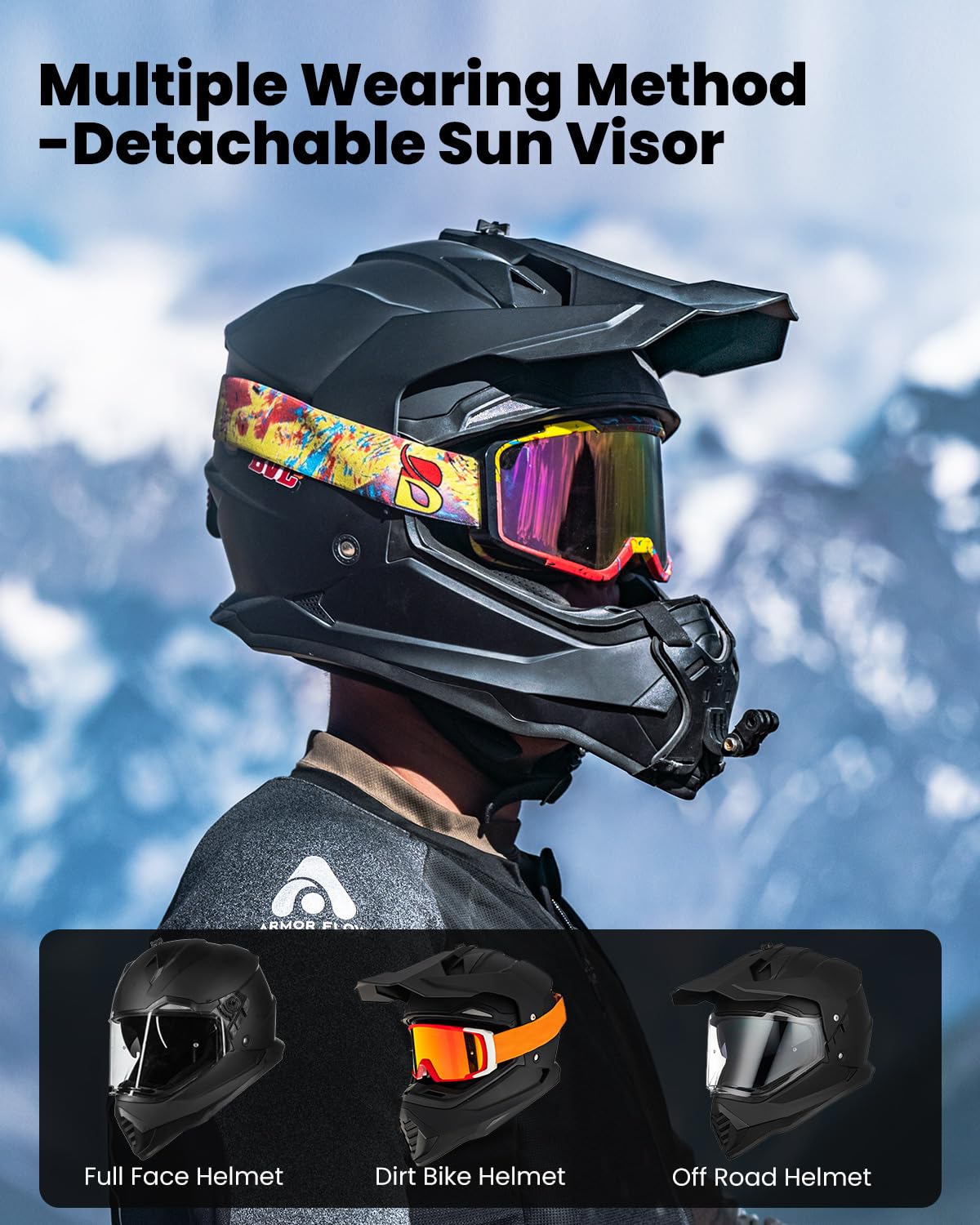 Dual Sport Adventure Motorcycle Helmet with Pinlock Visor R2841