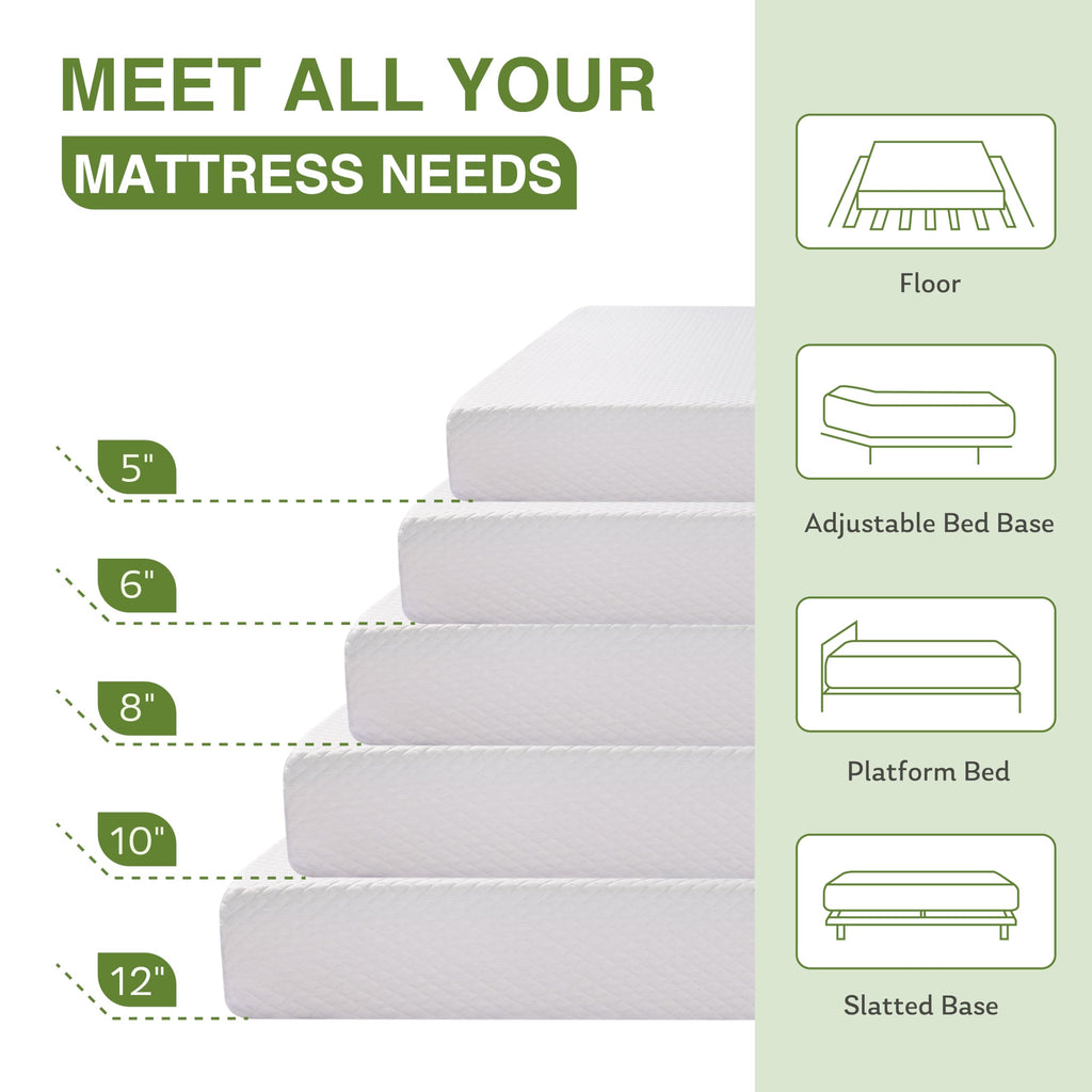 Full Size 8 Inch Medium Firm Memory Foam Mattress I126